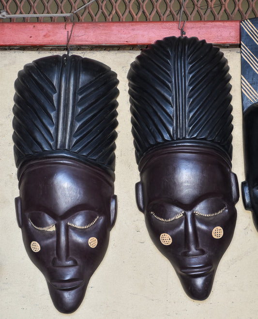 Carved Chalk Mask Pair